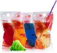 🥤 reusable drink pouches (201 piece set) - clear bags with straws - leakproof & bpa-free storage solution logo