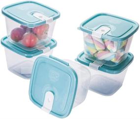 img 3 attached to Versatile BPA-Free Plastic Food Storage Containers with Attached Lids - Multi 🍱 Sizes for Microwave, Freezer, and Dishwasher - Convenient Steam Release Valve (24, Light Blue)