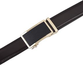 img 2 attached to 👔 Stylish and Durable HYRISON Genuine Leather Automatic Buckle Black Men's Belt Accessory