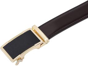 img 1 attached to 👔 Stylish and Durable HYRISON Genuine Leather Automatic Buckle Black Men's Belt Accessory