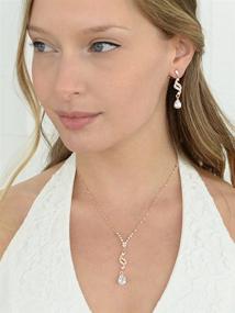 img 3 attached to Elegant Mariell Graceful Rose Gold CZ Teardrop Jewelry Set: Perfect for Brides, Bridesmaids, and Prom Glam