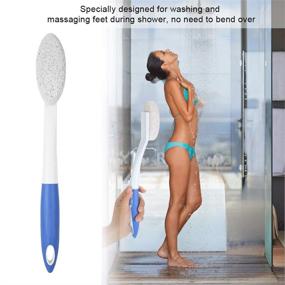 img 1 attached to 🦶 Foot Care Tool: Long Handle Cutin Foot File and Massage Brush for Wet Dry Feet - Remove Dead Skin, Scrub with Pumice Stone, and Cleanse for Beauty Foot Care