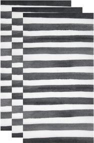 img 1 attached to Versatile 100 Black & White Stripe Guest Napkins: 3-Ply Disposable Paper Pack for Various Occasions - Halloween, Wedding, Birthday, and More!