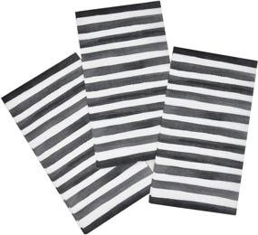 img 2 attached to Versatile 100 Black & White Stripe Guest Napkins: 3-Ply Disposable Paper Pack for Various Occasions - Halloween, Wedding, Birthday, and More!