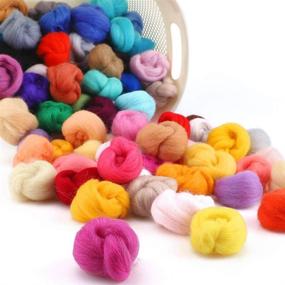 img 2 attached to 🧶 Habbi 100 Colors Needle Felting Wool: Versatile DIY Craft Material for Spinning, Blending & Custom Colors