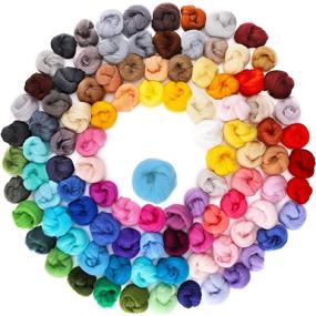 img 4 attached to 🧶 Habbi 100 Colors Needle Felting Wool: Versatile DIY Craft Material for Spinning, Blending & Custom Colors