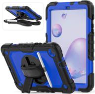 herize heavy duty case for galaxy tab a 8.4 2020 with screen protector - shockproof, durable, and kid-friendly - blue logo