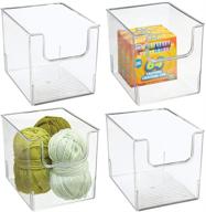 📦 mdesign ligne collection stackable dip storage organizer bin basket - craft room organization 4 pack - clear logo