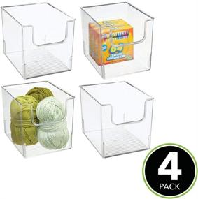 img 3 attached to 📦 mDesign Ligne Collection Stackable Dip Storage Organizer Bin Basket - Craft Room Organization 4 Pack - Clear