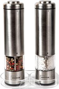 img 4 attached to Meridia Electric Salt and Pepper Grinder Set - Battery Operated Mill 🎁 with Adjustable Coarseness, Automatic Shakers with Light - Perfect Christmas & Holiday Gift