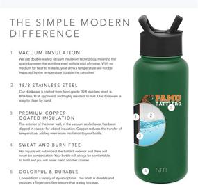 img 2 attached to 🚰 NCAA Insulated Stainless Steel Summit Water Bottle - 32oz with Straw Lid, by Simple Modern