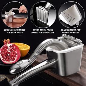 img 1 attached to 🍋 Lemon Squeezer Stainless Steel - Citrus Juicer with 5-Year Unconditional Warranty - Manual Juicer, Lemon Juicer Squeezer - Heavy Duty Hand Juicer - Citrus Press - Lime Squeezer - Large Fruit Juice Squeezer