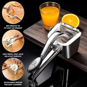 img 2 attached to 🍋 Lemon Squeezer Stainless Steel - Citrus Juicer with 5-Year Unconditional Warranty - Manual Juicer, Lemon Juicer Squeezer - Heavy Duty Hand Juicer - Citrus Press - Lime Squeezer - Large Fruit Juice Squeezer