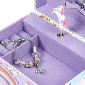 img 1 attached to 🦄 Enchanting Unicorn Musical Jewelry Bracelet with Sparkling Glitter