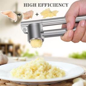 img 3 attached to 🧄 Mempedont Garlic Press Mincer - 304 Stainless Steel Garlic Crusher & Peeler Set: Detachable, Heavy-duty, Rust Proof Design for Extracting More Garlic Paste per Clove