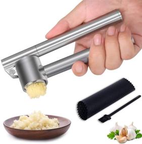 img 4 attached to 🧄 Mempedont Garlic Press Mincer - 304 Stainless Steel Garlic Crusher & Peeler Set: Detachable, Heavy-duty, Rust Proof Design for Extracting More Garlic Paste per Clove