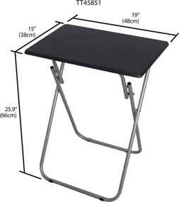 img 1 attached to 🛏️ Versatile and Stylish Bedside Laptop Snack Cocktails TV Folding Table Tray - Sturdy, Durable, and Decorative (Black, 2.6 lb)