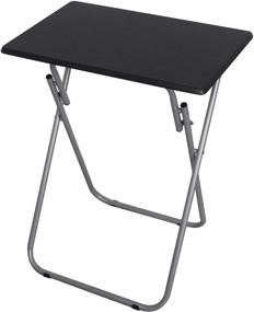 img 2 attached to 🛏️ Versatile and Stylish Bedside Laptop Snack Cocktails TV Folding Table Tray - Sturdy, Durable, and Decorative (Black, 2.6 lb)