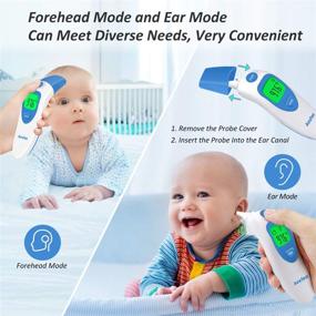 img 1 attached to 🌡️ Digital Infrared Forehead and Ear Thermometer for Babies, Kids, and Adults - LCD Display, Fever Alarm - Reliable Forehead Thermometer for Fever