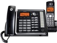 motorola ml25255 dect 6.0 expandable corded/cordless 2-line 📞 business phone: caller id, answering machine - black (1 handset) logo