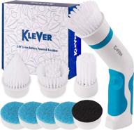 klever power scrubber brush: ultimate kitchen & bathroom cleaner with 4 versatile brushes - cordless, rechargeable, lightweight logo