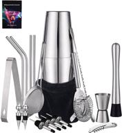 🍹 habilife 21 piece cocktail shaker set - stainless steel bartender kit bar set: boston shaker, muddler, jigger, mixing spoon & more, ideal for home bars and parties logo