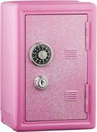secure your child's savings with the pink metal kids safe bank – key & combination lock included! logo