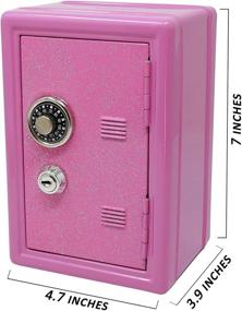img 2 attached to Secure your Child's Savings with the Pink Metal Kids Safe Bank – Key & Combination Lock included!