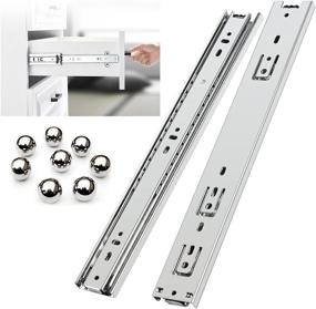 img 4 attached to 🗄️ YENUO Full Extension Drawer Slides Side Mount - 22 inch - 1 Pair - Heavy Duty Ball Bearing Metal Rails with 100lb Load Capacity