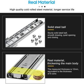 img 1 attached to 🗄️ YENUO Full Extension Drawer Slides Side Mount - 22 inch - 1 Pair - Heavy Duty Ball Bearing Metal Rails with 100lb Load Capacity