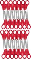 wa portman kids safety scissors bulk - 24 pack of red right-and left-handed scissors ✂️ - quality classroom supplies for students - safe 2.5 inch sharp-tipped scissors - teacher supplies for classroom logo