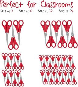 img 3 attached to WA Portman Kids Safety Scissors Bulk - 24 Pack of Red Right-and Left-Handed Scissors ✂️ - Quality Classroom Supplies for Students - Safe 2.5 Inch Sharp-Tipped Scissors - Teacher Supplies for Classroom