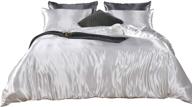 🛌 sleepific ultra soft silk like satin 7 piece comforter set (600 gsm) - hypoallergenic & durable bedding set, white, king size logo