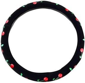 img 2 attached to Green Automotive Cherry Car Accessory: Cute Handmade 15-Inch Steering Wheel Cover for Women