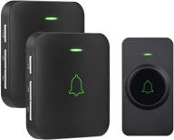 avantek mini waterproof wireless doorbell chime - operating at 1000 feet with 52 melodies, 5 volume levels & led flash logo