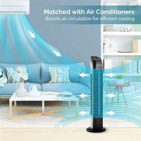 img 2 attached to Dr. Prepare 33 Inch Tower Fan with Remote Control, 70° Oscillation, 3 Speeds & Wind Modes, Quiet Cooling, 12H Timer, Portable Bladeless Standing Fan for Bedroom, Home, Office