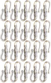 img 4 attached to 20pcs Tibetan S Hook Ring Toggle Clasps - Antique Silver Jewelry Connector for Bracelet and Necklace Making