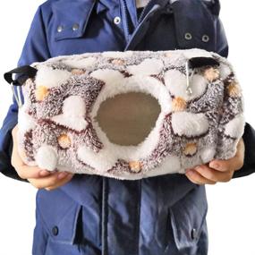 img 1 attached to 🐹 Warm Sleeping Nest Bed for Syrian Hamster, Gerbil, Rat, Mouse, Sugar Glider, Squirrel - Hypoallergenic Wontee Hamster Plush Hammock