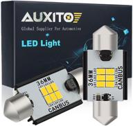 ✨ auxito 400 люмен 36mm 6411 6418 canbus ошибка бесплатная led-лампа фестона с чипсетами 3020 для автомобильных фонарей интерьера, номерного знака, купола, карты, двери, вежливости - ксеноново-белый (пачка из 2) логотип