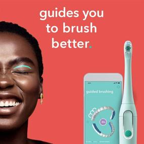 img 3 attached to 🪥 hum by Colgate Smart Battery Toothbrush Kit: Sonic Handle, 2 Refill Heads, Travel Case - Teal, Amazon Exclusive