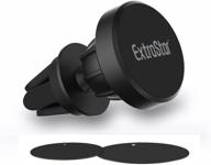 📱 extrastar car phone mount: universal air vent magnetic holder for iphone 11 pro, galaxy s9 & more, black logo