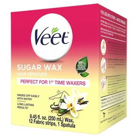 img 3 attached to 🍯 VEET Sugar Wax Hair Remover: Ideal for First Time Waxers! Includes 12 Fabric Strips & 1 Spatula with Temperature Indicator