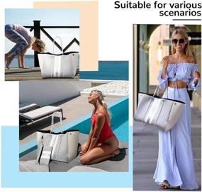 img 3 attached to 👜 Versatile Neoprene Handbags: Ideal for Cameras, Clothing, Diaper Essentials, and Summer Stylings with Women's Handbags & Wallets