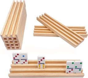 img 4 attached to 🀄 Enhance Your Domino Gaming Experience with JUNWRROW Premium Pinewood Domino Racks