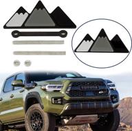 fungorgt tri-color grille badge emblem tacoma stickers decoration accessories car truck label fit for tacoma 4runner tundra sequoia rav4 highlander (white&amp logo