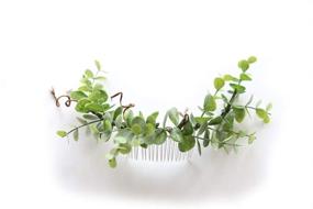 img 4 attached to 🌿 FIDDY898 Eucalyptus Hair Comb: The Perfect Boho Bridal Headpiece with Greenery Leaf Wedding Hair Piece