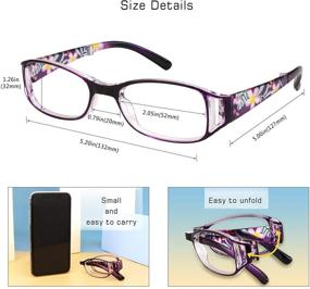 img 2 attached to 3 Pair Foldable Reading Glasses for Women with Blue Light Blocking Lens (+2.50 Magnification) - Compact and Portable Readers with Reading Case Included in Purple