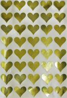 🌟 enhance your crafts with royal green heart metallic stickers - 200 pack, 3/4 inch gold embellishments labels - permanent adhesive, 19mm - 5 sheets logo