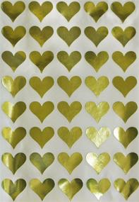 img 4 attached to 🌟 Enhance Your Crafts with Royal Green Heart Metallic Stickers - 200 Pack, 3/4 Inch Gold Embellishments Labels - Permanent Adhesive, 19MM - 5 Sheets