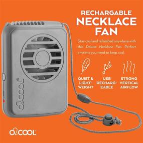 img 1 attached to 📿 O2COOL Rechargeable Necklace Fan with Adjustable Lanyard – Portable Hanging Neck Fan, 3 Speed Vertical Air Flow – Micro USB Charging Cable Included (Raspberry + Grey, Pack of 2)